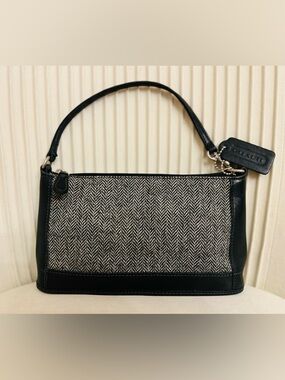 Coach Black & White Tweed Mini Bag